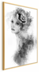 Plakat Akwarelowy portret 40 x 60 cm z ramą złotą bez marginesu ARTGEIST B