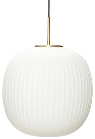 Biała lampa wisząca ze szklanym kloszem ø 40 cm Serene – Hübsch