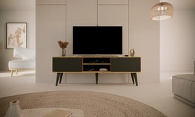 Skandynawska szafka RTV Toronto 160 dąb artisan/czarny