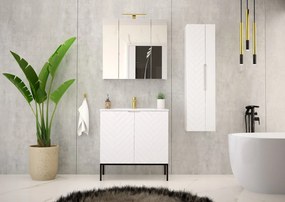 Szafka pod umywalkę wpuszczaną Aspen 08, biały mat/czarny, 80 cm