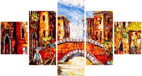 Obraz - Obraz olejny przedstawiający miasto III. (125x70 cm)