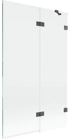 Mexen Lunar parawan nawannowy 2-skrzydłowy prawy 110 x 150 cm, transparent, gun gray szczotkowany - 897-110-100-66-00-P