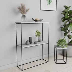 Klasyczna konsola pod lustro beton + czarny  S6-E59