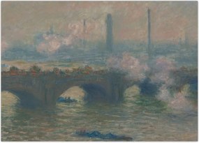 Obraz na szkle - Claude Monet, Waterloo Bridge, Gray Day, reprodukcje (70x50 cm)