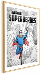 Plakat Superheroes 29,7x42 cm z ramą złotą z marginesem ARTGEIST B