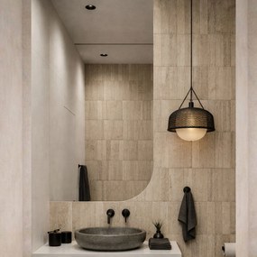 Lustro asymetryczne bez podświetlenia ROUND Corner | Różne rozmiary | Różne kolory : Kolor tafli szkła - Brąz, Rozmiar - 60 x 140 cm, Wersja - Lewa