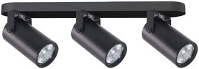 Czarna lampa sufitowa z 3 reflektorkami - Z072-Santino