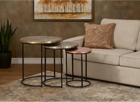 Zespół 3 podstaw stołowych plateau z brązu