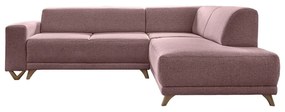 Różowy rozkładany/ze schowkiem narożnik (prawostronny/w kształcie litery L) Classy Sophie – Miuform