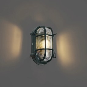 Zewnętrzna lampa ścienna i sufitowa ciemnozielona owalna IP44 - Noutica