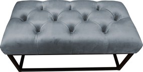 Ławka CHESTERFIELD tkanina Welur loft ławka metal : Kolor Stelaża - Czarny , Kolor tkaniny - VELVET - BL14, Typ tkaniny - Velvet