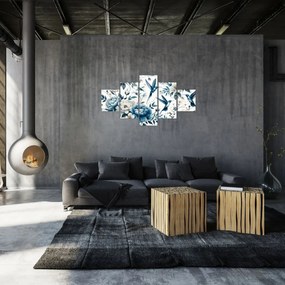 Obraz - Kolibry z kwiatami (125x70 cm)