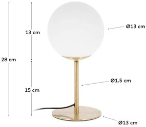Lampa stołowa w kolorze złota z metalowym kloszem (wys. 28 cm) Mahala – Kave Home