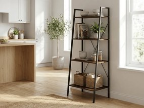 Regał TAYLOR 4 półki 147x60 cm, rustykalny brązowy