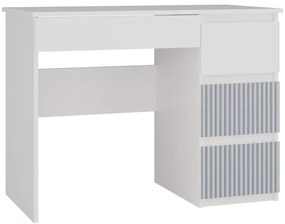 Prawostronne biurko młodzieżowe nowoczesne biały + niebieski A2-D85