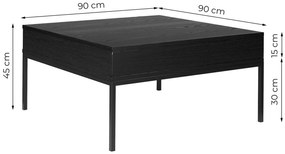 Czarny elegancki stolik z szufladą - Sabrin 3X