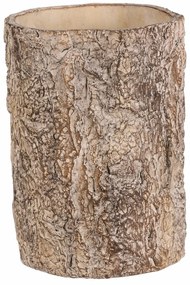 Osłonka na kwiaty imitująca korę drzewa, 16 x 16 x 21 cm, beton, 16 cm