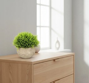 Sztuczna roślina 12 cm bukszpan w okrągłej betonowej donicy dekoracja