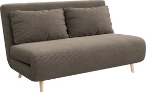 HOMCOM Sofa rozkładana, łóżko dla gości, 3-stopniowe regulowane oparcie, sztruksowy wygląd, do 120 kg, 141 x 90 x 81 cm, ciemnobrązowa | Aosom PL