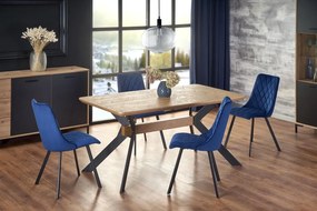 Krzesło tapicerowane K450 VELVET granatowe HALMAR