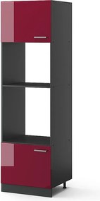 Szafka do mikrofalówki czerwony połysk 60x57.2x206.8 r-line