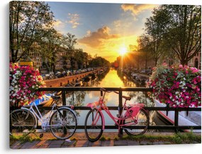 Obraz - Wschód słońca w Amsterdamie (70x50 cm)