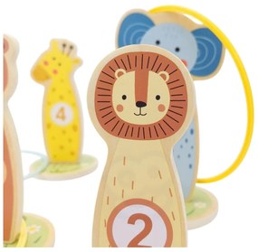 Tooky toy rzut do celu drewniana gra zręcznościowa obręcze 15 el.