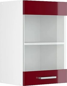 Szklana szafka kuchenna czerwony połysk 40x31x60 r-line