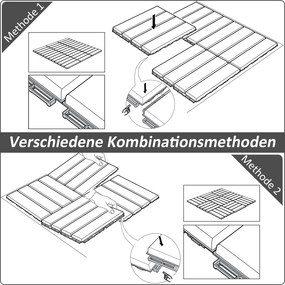 Outsunny Zestaw 9 Płytek Tarasowych i Balkonowych Czarne 30x30cm Plastik do Użytku Wewnętrznego i Zewnętrznego | Aosom PL
