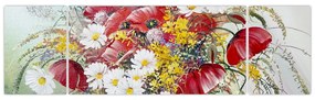 Obraz wazonu z dzikimi kwiatami (170x50 cm)