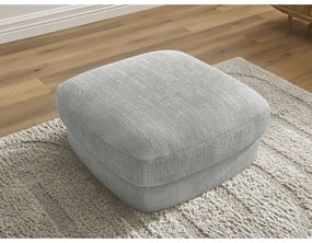 Jasnoszary podnóżek z tkaniny szenilowej Leonore – Bobochic Paris