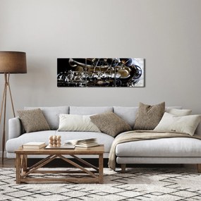 Obraz - Saksofon (z zegarem) (90x30 cm)
