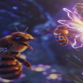 Obraz - Bee Meadow III. (z zegarem) (90x30 cm)