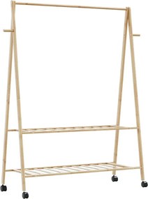 Wieszak na ubrania stojący z półkami i kółkami 132cm M0-D54