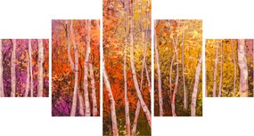 Obraz kolorowego lasu (125x70 cm)