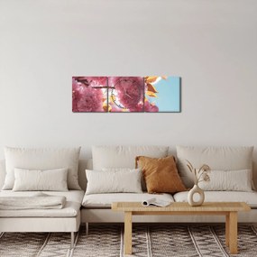 Obraz - Kwiat wiśni (z zegarem) (90x30 cm)