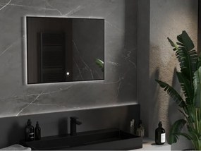 Mexen Erma lustro łazienkowe podświetlane 80 x 60 cm, LED 6000K, antypara, rama czarna  - 9814-080-060-611-70