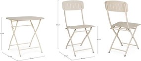 Beżowy stalowy zestaw mebli ogrodowych dla 2 osób Yvonne – Bizzotto