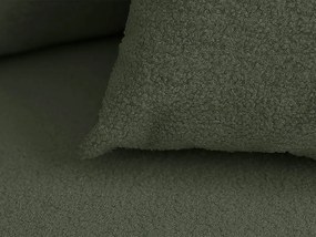 Rozkładana narożna sofa SMART BOUCLE 232x143 cm, ciemnozielona, uniwersalna