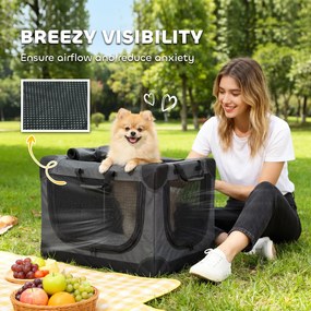 PawHut Składana torba transportowa dla psa z poduszką, zdejmowanym i nadającym się do prania pokrowcem, wykonana z tkaniny Oxford, dla psów do 22 kg, zielony wojskowy | Aosom PL