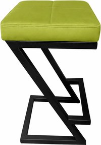 Hoker ZETA krzesło barowe Loft podstawa metalowa : Kolor Stelaża - Czarny , Kolor tkaniny - EKO-SKÓRA - 5D, Typ tkaniny - Eko-skóra