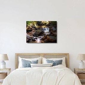 Obraz na szkle skalistego strumienia (70x50 cm)