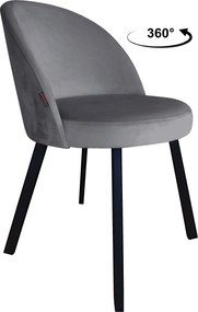 Krzesło TRIX tkanina Welur noga metalowa : Kolor nogi - Czarna profil, Kolor tkaniny - VELVET - BL14, Typ siedziska - Siedzisko obrotowe 360°