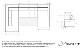 Beżowa rozkładana sofa w kształcie litery "U" Miuform Scandic Lagom, lewostronna