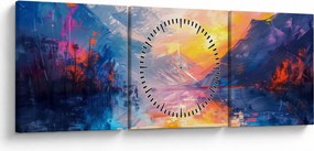 Obraz - Malarstwo krajobrazowe (z zegarem) (90x30 cm)