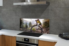 Panel szklany do Kuchni Rower w Górskiej Scenerii