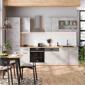 Aneks kuchenny beton/złoty dąb 300x60x81.6 r-line