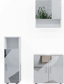 Zestaw mebli łazienkowych biały wysoki połysk z wkładkami 80x41x58.6 irma