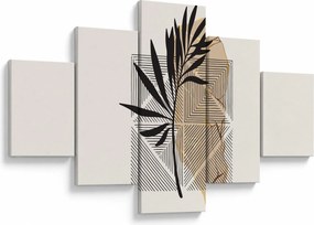 Obraz - Abstrakcja z tropikalnymi liśćmi N⁰1 (125x70 cm)
