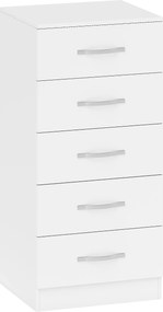 HOMCOM Komoda z 5 szufladami, komoda do ubrań i rzeczy, płyta wiórowa, biały